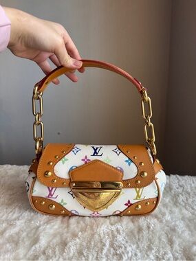Louis Vuitton Marilyn White Multicolor Leather Top-Handle Bag